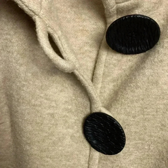 Joseph Ribkoff Sweater, warm honey oatmeal color, stretch, button up, Sz 8 - Picture 4 of 14